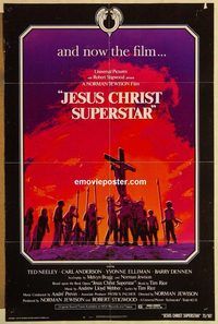e295 JESUS CHRIST SUPERSTAR one-sheet movie poster '73 Webber musical
