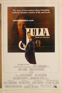 e299 JULIA one-sheet movie poster '77 Jane Fonda, Vanessa Redgrave