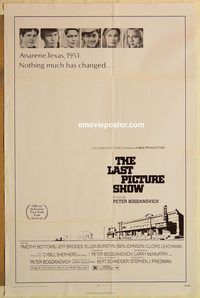 e320 LAST PICTURE SHOW one-sheet movie poster '71 Jeff Bridges, Bogdonovich