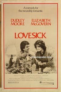 e351 LOVESICK one-sheet movie poster '83 Dudley Moore, Elizabeth McGovern