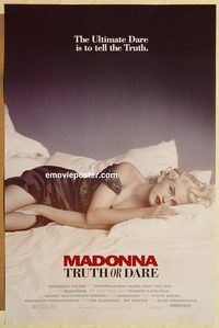 e607 TRUTH OR DARE one-sheet movie poster '91 In Bed With Madonna!
