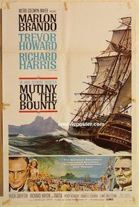 e391 MUTINY ON THE BOUNTY one-sheet movie poster '62 Marlon Brando