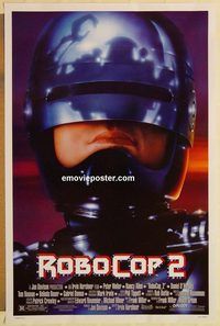e482 ROBOCOP 2 DS one-sheet movie poster '90 Peter Weller, cyborg policeman!