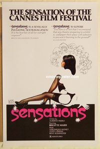e508 SENSATIONS one-sheet movie poster '75 X-rated sexploitation!