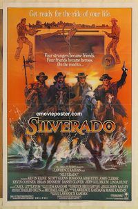e522 SILVERADO one-sheet movie poster '85 Kevin Kline, Bob Peak artwork!