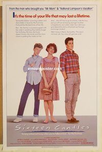 e526 SIXTEEN CANDLES one-sheet movie poster '84 Molly Ringwald, Hughes