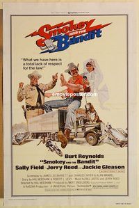 e529 SMOKEY & THE BANDIT one-sheet movie poster '77 Burt Reynolds, Field