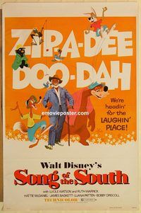 e535 SONG OF THE SOUTH one-sheet movie poster R80 Walt Disney, Uncle Remus