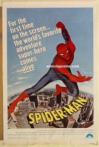 e539 SPIDERMAN one-sheet movie poster '77 Marvel Comic, cool image!