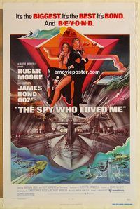 e541 SPY WHO LOVED ME one-sheet movie poster '77 Moore as James Bond!