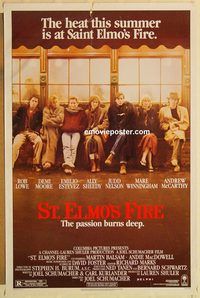 e543 ST ELMO'S FIRE one-sheet movie poster '85 Rob Lowe, Demi Moore