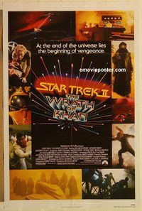 e549 STAR TREK 2 one-sheet movie poster '82 Leonard Nimoy, William Shatner