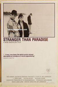 e562 STRANGER THAN PARADISE #1 one-sheet movie poster '84 Jim Jarmusch