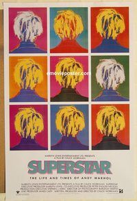 e573 SUPERSTAR: THE LIFE & TIMES OF ANDY WARHOL one-sheet movie poster '91
