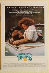 e578 SWEET DREAMS one-sheet movie poster '85 Lange, Patsy Cline bio!