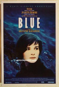 e589 THREE COLORS BLUE one-sheet movie poster '93 Kieslowski
