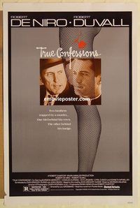 e605 TRUE CONFESSIONS one-sheet movie poster '81 Robert DeNiro, Duvall