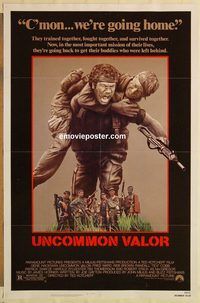 e609 UNCOMMON VALOR one-sheet movie poster '83 Gene Hackman, Vietnam!