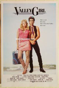 e615 VALLEY GIRL one-sheet movie poster '83 teen Nicolas Cage, Lettick art!