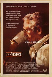 e617 VERDICT one-sheet movie poster '82 Paul Newman, Jack Warden