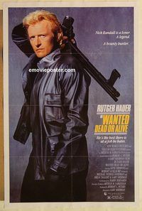 e622 WANTED DEAD OR ALIVE one-sheet movie poster '87 Rutger Hauer