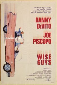 e631 WISE GUYS one-sheet movie poster '86 DeVito, Piscopo