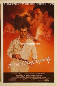 e638 YEAR OF LIVING DANGEROUSLY one-sheet movie poster '83 Mel Gibson