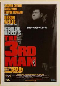 f665 THIRD MAN one-sheet movie poster R99 Orson Welles, film noir!