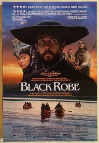 f091 BLACK ROBE DS video one-sheet movie poster '91 Bruce Beresford, Australian!