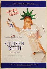 f142 CITIZEN RUTH one-sheet movie poster '96 Laura Dern, pro-choice!
