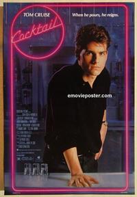 f148 COCKTAIL one-sheet movie poster '88 Tom Cruise, Elisabeth Shue