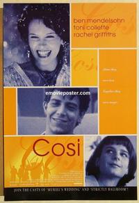 f159 COSI DS one-sheet movie poster '96 Ben Mendelsohn, Toni Collette
