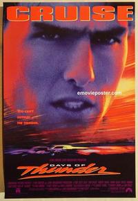 f181 DAYS OF THUNDER one-sheet movie poster '90 Tom Cruise, Nicole Kidman