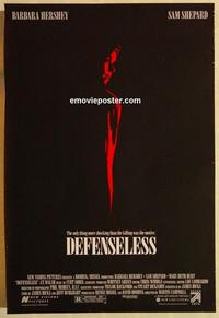 f189 DEFENSELESS one-sheet movie poster '91 Barbara Hershey, Shepard