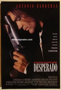 f191 DESPERADO one-sheet movie poster '95 Antonio Banderas, Hayek
