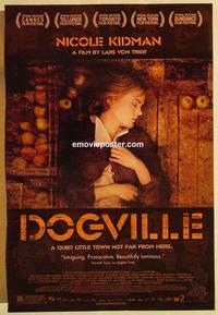 f201 DOGVILLE DS one-sheet movie poster '03 Nicole Kidman, Lauren Bacall