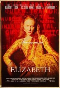 f211 ELIZABETH DS one-sheet movie poster '98 Cate Blanchett, Geoffrey Rush
