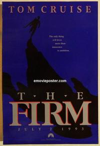 f247 FIRM DS teaser one-sheet movie poster '93 Tom Cruise, Grisham