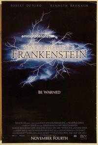 f424 MARY SHELLEY'S FRANKENSTEIN DS advance one-sheet movie poster '94De Niro