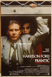 f261 FRANTIC one-sheet movie poster '88 Roman Polanski, Harrison Ford
