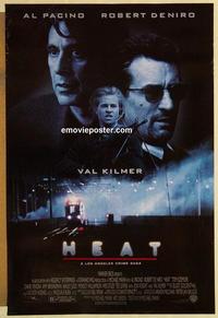 f302 HEAT DS one-sheet movie poster '95 Pacino, De Niro, Kilmer