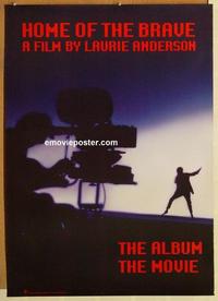 f314 HOME OF THE BRAVE one-sheet movie poster '86 Laurie Anderson