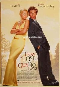 f321 HOW TO LOSE A GUY IN 10 DAYS DS int'l one-sheet movie poster '03 Hudson