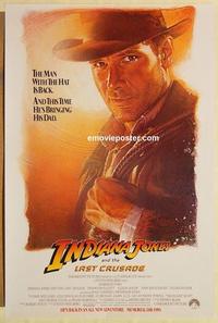f341 INDIANA JONES & THE LAST CRUSADE advance #1 one-sheet movie poster '89