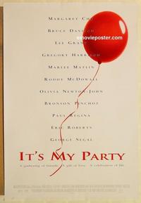 f354 IT'S MY PARTY DS one-sheet movie poster '96 Margaret Cho, Bruce Davison