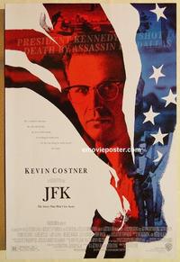 f362 JFK DS one-sheet movie poster '91 Oliver Stone, Kevin Costner, Bacon