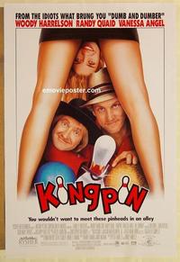 f375 KINGPIN one-sheet movie poster '96 Woody Harrelson, Randy Quaid