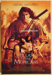 f387 LAST OF THE MOHICANS one-sheet movie poster '92 Day Lewis