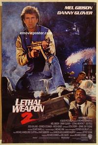 f398 LETHAL WEAPON 2 one-sheet movie poster '89 Mel Gibson, Danny Glover