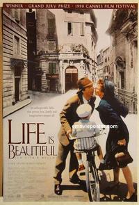 f404 LIFE IS BEAUTIFUL DS one-sheet movie poster '97 Roberto Benigni